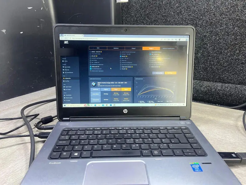 Laptop showing a remap file being ordered with Stage 2 options